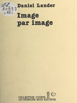 cover image of Image par image